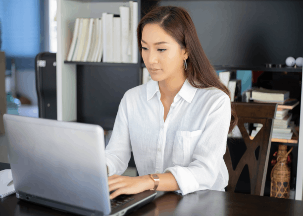 Customer using apostille translation services in Ross Township, working with expert translators to authenticate documents.