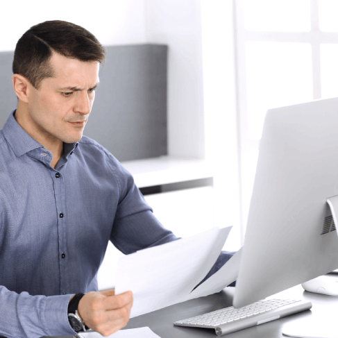 Customer using business document translation services in Robinson Township for contracts, reports and communications.