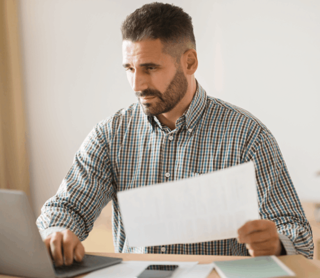 A customer receiving apostille certification with translated documents in Robinson Township for international submission.